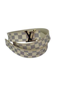Louis Vuitton LV Initiales 25mm Reversible Damier Azur Belt 80/32
